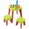 Ecoiffier detský stôl so stoličkami a príslušenstvom - green-brown Ecoiffier