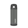 Thermos Detská termoska so slamkou - čierna, 470 ml