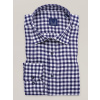 Pánska ľanová košeľa slim fit s tmavomodrou a bielou kockou 16896