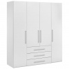 Carryhome ŠATNÍKOVÁ SKRIŇA, biela, biela s vysokým leskom, 196/219/59 cm - Online Only spálne - 000885000401