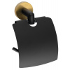 Sapho Sapho, LARISSA držiak toaletného papiera s krytom, čierna/zlatá matná, WS007BG