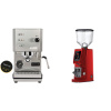 Profitec GO, brushed stainless steel + Eureka Atom W 75, ferrari red
