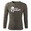 DRAGOWA Fit-T tričko s dlhým rukávom spartan army, olivová 160g/m2 - XL