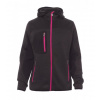 Payper Trip Lady Dámska mikina s kapucňou TRIP-LADY- Melange Steel GREY/BLACK -FLUORESCENT Fuchsia M