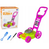 Ružová kosačka na trávu so strojom na mydlové bubliny (Kosačka Bubble Machine Ružové mydlové bubliny Music)