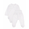 Zavinovacie body dl. rukáv + polodupačky s rebrovaným vzorom, 2D sada MBaby, biele, veľ.68 MBaby 5901741284870