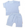 Baby Nellys 2-dielna mušelínová súpravička, tričko + kraťasky BOY, svetlo modrá Baby Nellys 8596309362069