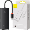 Baseus Lite Series HUB 4-Portowy (USB-A do 4xUSB-A 3.0) 0.25m czarny (WKQX030001)