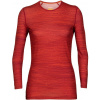 Dámske funkčné tričko s dlhým rukávom Icebreaker W 200 Oasis LS Crewe Ski Tracks - cherry/flash/aop L