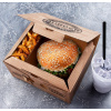 Burger box (mikrovlnitá lepenka) 2dielny kraft s potlačou 210 x 160 x 100 mm [100 ks]