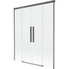 Mexen Rox, 2-krídlová posuvná vaňová zástena 150 x 150 cm, 8mm číre sklo, brúsený grafit profil, 8C9-150-002-66-00