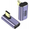 PremiumCord zahnutý 90° Adaptér USB-C Female - USB-C Male 40Gbps Aluminium (kur31-41)