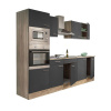 Kuchynský nábytok Yorki 270 s korpusom z duba sonoma a prednou časťou v antracitovom lesku