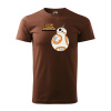 Sablio Tričko s potlačou Star Wars BB-8 s textom - hnědé 3XL
