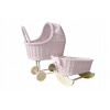 Wicker Trolley + Pink Doll Cradle (Wicker Trolley + Pink Doll Cradle)
