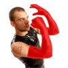 Latexové rukavice k ramenám M&K Shoulder Gloves červené S, dlhé silné rukavice pre fisting