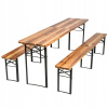 ZÁHRADNÁ PARTY SET PIVNÝ TYČ SKLADACÍ STÔL 2 LAVICE 180cm béžová (SKLADACÍ ZÁHRADNÝ PIVNÝ SET 220 CM)