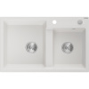Mexen Tomas granitový drez s 2 komorami 800 x 500 mm, biely, sifón chróm - 6516802000-20