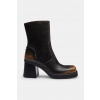 Kožené členkové topánky Coach Sculpted C Loved Leather Bootie čierna farba, na podpätku, jemne zateplené, CBO46 CBO46.BLK EUR 40