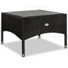 Záhradný konferenčný stolík na balkón, terasu, ratan 58x58x42, čierny