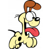 CUKROVÁ TLAČ jedlý obrázok na tortu Cukrová hmota Garfield Pes Odie + MENO