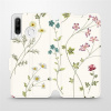 Flipové pouzdro Mobiwear - Huawei P30 Lite - MD03S Tenké rostlinky s květy (Knížkové flip pouzdro, obal, kryt na mobil Huawei P30 Lite - MD03S Tenké rostlinky s květy, materiál Umělá kůže + TPU - ochr
