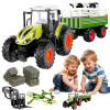 DIAĽKOVO OVLÁDANÝ RC TRAKTOR S POĽNOHOSPODÁRSKYM PRÍSLUŠENSTVOM 1:24