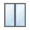 Balkónové dvere plastové dvojkrídlové ARON Basic biele/antracit 1500 x 1900 mm