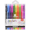 Gélové pero, sada, 0,33 mm, s uzáverom, ZEBRA Doodlerz Neon Fashion, mix 10 farieb