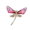 Stoklasa Brož s broušenými kamínky vážka, motýl - 1 růžová vážka