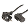 C-TECH Kabel síťový 2m 220/230V napájecí, lomený, VDE