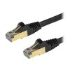 StarTech.com 7.5m CAT6A Ethernet Cable, 10 Gigabit Shielded Snagless RJ45 100W PoE Patch Cord, CAT 6A 10GbE STP Network Cable w/Strain Relief, Black, Fluke Tested/UL Certified Wiring/TIA - Category 6A