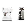 Ascaso Steel UNO PID, White&Wood + Eureka Mignon Libra, CR chrome