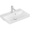 VILLEROY & BOCH Avento Compact závesné umývadlo s otvorom, s prepadom, 550 x 370 mm, biela alpská, s povrchom CeramicPlus, 4A0055R1