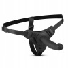 Easytoys Silicone Strap-On Bended Ribbed Black