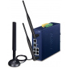 Planet LCG-300W IoT LoRaWAN priemyselná brána, 5x LAN 1Gb, WiFi 2,4 +5GHz 802.11ax, DIN, IP30, -40/+75C, 9-54VDC