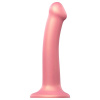 Strap-on-me ružové dildo s kovovým leskom