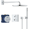 GROHE Grohtherm sprchový systém pod omietku s termostatom, horná sprcha 1jet priemer 310 mm, tyčová ručná sprcha 1jet, chróm, 34730000