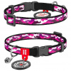 WAU DOG nylonový obojok pre mačku PINK CAMO