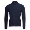 Tommy Hilfiger Svetre PIMA ORG CTN CASHMERE ZIP THRU Námornícka modrá