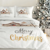 Eurofirany Vianočné saténové posteľné obliečky JOYFULL 140x200 cm, 1x70x80 cm