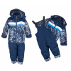 Detská kombinéza - Zimné kombinézy F26X 86 NAVY BLUE, Šedá (XZ087A Winter Suit bunda + nohavice 80/86)