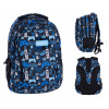 Multi -Chamber School Backpack hlava čierna, odtiene modrej, viacsekvou 20 l (Štyri -chamber batoh hlavy AB430 pre hráča)
