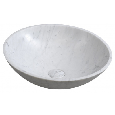 Sapho BLOK kamenné umývadlo Ø 42 cm, biela carrata mat 2401-42