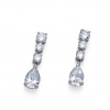 Strieborné náušnice so zirkónmi Oliver Weber Genuine Drop
