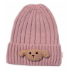 Detská zimná čiapka Bear, Baby Nellys - púdrovo ružová, veľ. 48-54 cm, 98-104 (2-4r)