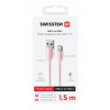 Kábel Swissten USB typ C - USB typ C 1,5 m ružový