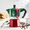 BIALETTI Moka Express Italia pre 3 šálky espressa (3 tz) červeno-zelená - hliníková tlaková kávovar
