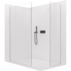 CERANO - Sprchová zástena Walk-in Crystal TL/P - 8 mm - bezvzperový systém - čierna matná, transparentné sklo - 150x140x200 cm