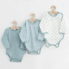 Dojčenské body celorozopínacie New Baby Classic II Dievča 3ks mätová - 50